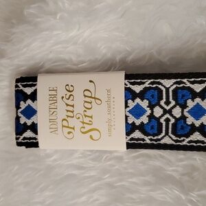 Simply Southern Blue and Black Geometric Adjustable Purse Strap